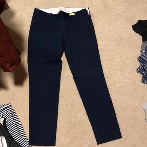 jcrew stretch navy cropped pants